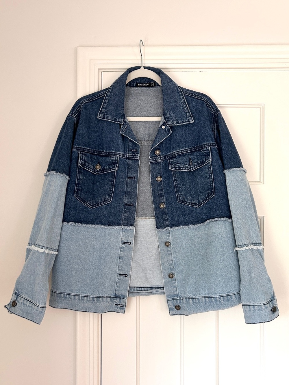 Nasty Gal Two-Tone Blue Denim Jacket